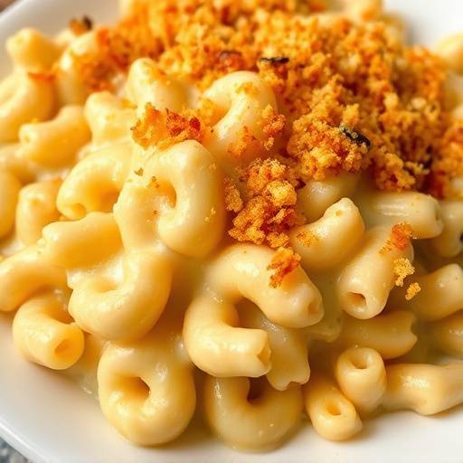 A cheesy and flavorful Macaroni and Cheese dish with crispy topping