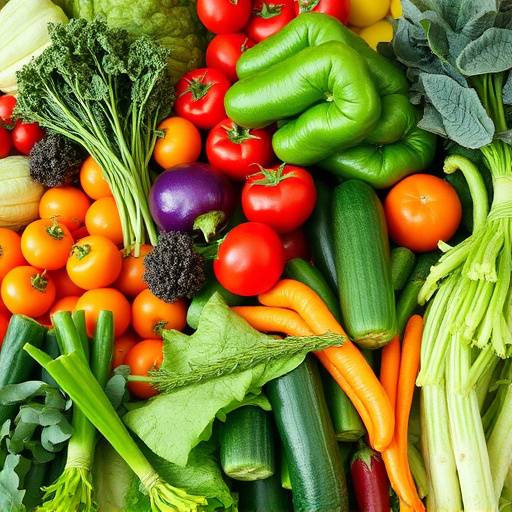 A vibrant array of fresh vegetables, signifying healthy and vegetarian meals.