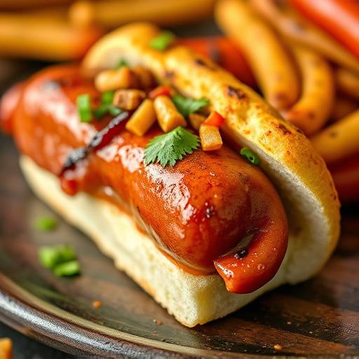 Boerewors Roll - A grilled South African sausage served in a roll with toppings