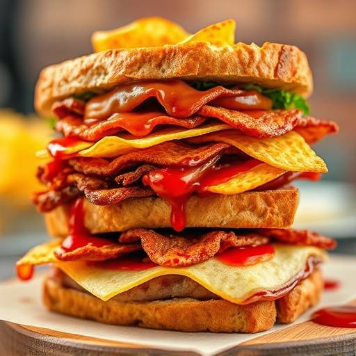 Gatsby - A long sandwich filled with chips, meat, and sauces